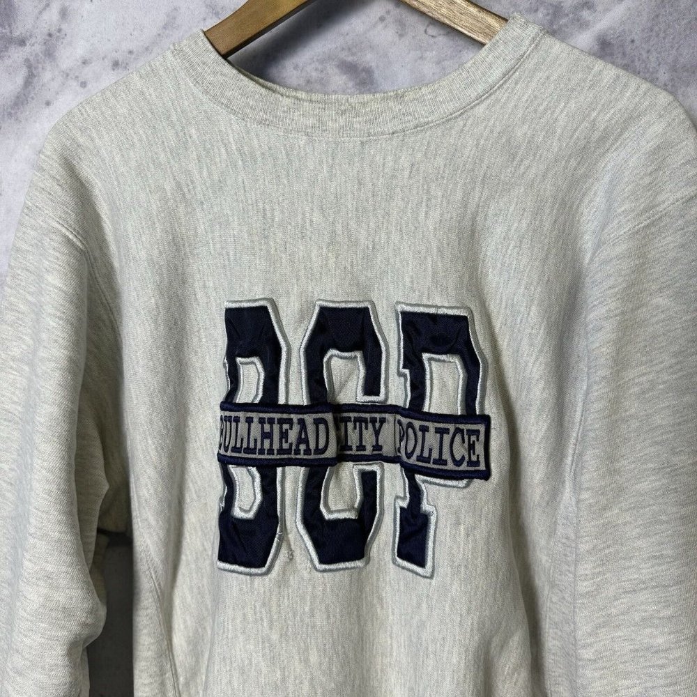 Vintage Bullhead City Police Sweatshirt Mens Large Gray Rugged Sweats USA